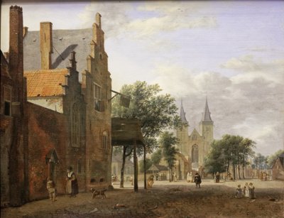 Place and Saint-Victor Church in Xanten by Jan van der Heyden